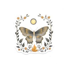 Celestial Full Moon Butterfly Vinyl Sticker Vintage Insect Journal Laptop Phone