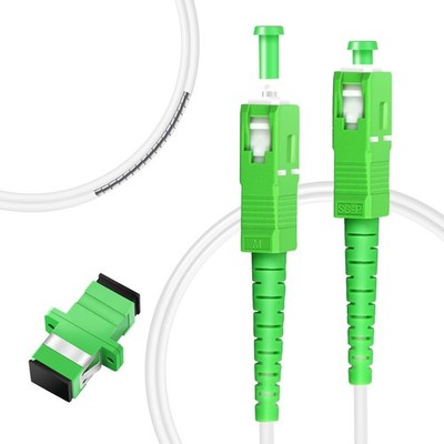 10ft Armored Fiber Optic Cable Internet with Adapter Coupler SC/APC to SC