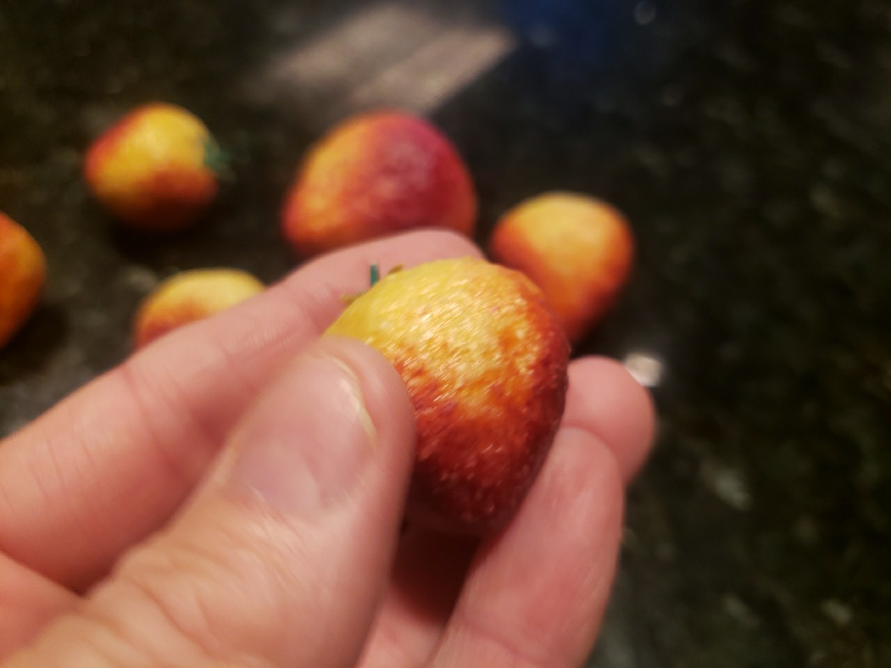 Vintage Italian Alabaster Stone Fruit Strawberries 7 Total