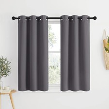 NICETOWN Grey Blackout Curtain Panels 48 inch 34"W x 48"L Pack of 2 ,