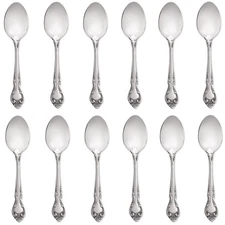 Lyon Queens Fancy 18/8 Stainless Steel Teaspoon (Set of Twelve)