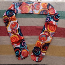 True Vintage Neck Scarf 1960's 52" Mod Groovy Psychadelic Spiral Wrap