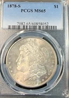 1878-S Morgan Dollar PCGS MS65 Blast White Beauty New Slab Best Price Ebay* CHRC