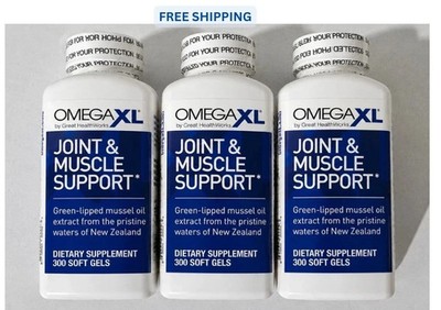 3Pack Omega XL 300 Capsules-Green Lipped Mussel Joint & Muscle Relief Supplement