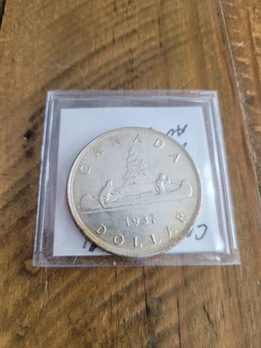 CANADA 1937 Silver Dollar Au-Bu