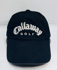 Callaway Golf Black Hat Cap - Embossed Silver Logo - Strapback Adjustable