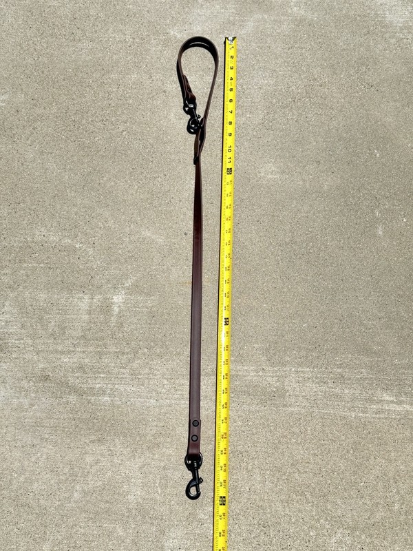 K9 Tactical Gear Heavy Duty Biothane Dog Leash, Short Adjustable Dark Brown
