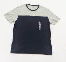 Gap Men's T-Shirt Size L Gray & Navy Blue Everyday Crew Neck Short Sleeve