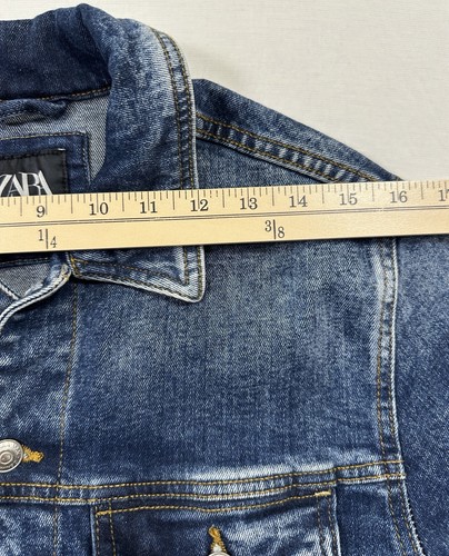 Zara Graffiti Grunge Denim Jacket Men’s Small “Broken Heart Heroes” Nice! - Picture 8 of 14