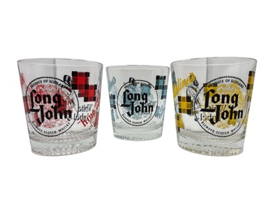 3x Scotch Whiskygläser Set Long John Ballantines White Label King George IV
