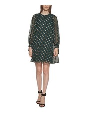 CALVIN KLEIN Womens Long Sleeve Short Shift Dress