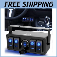 12V SPST ON-OFF Switch Panel with Voltmeter