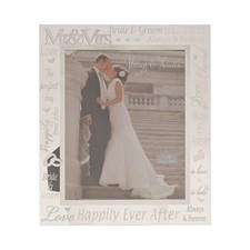 Image of Mr and Mrs Wedding Photo Frame Choice of Size Mirrored Design Contemporary Gift