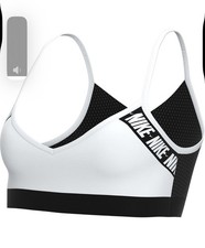 Nike Indy Logo Dri-FIT Sports Bra Women s Sz M White Racerback CJ0559-100