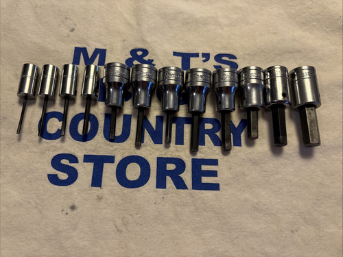 Snap-on 12pc Combination Drive SAE Standard Hex Driver Bit Socket Set 1 ...