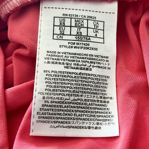 GUESS One Shoulder Shirred Stretch Sleep Fitted Blouse in LOVE AFFAIR PINK NEW - Picture 8 of 10
