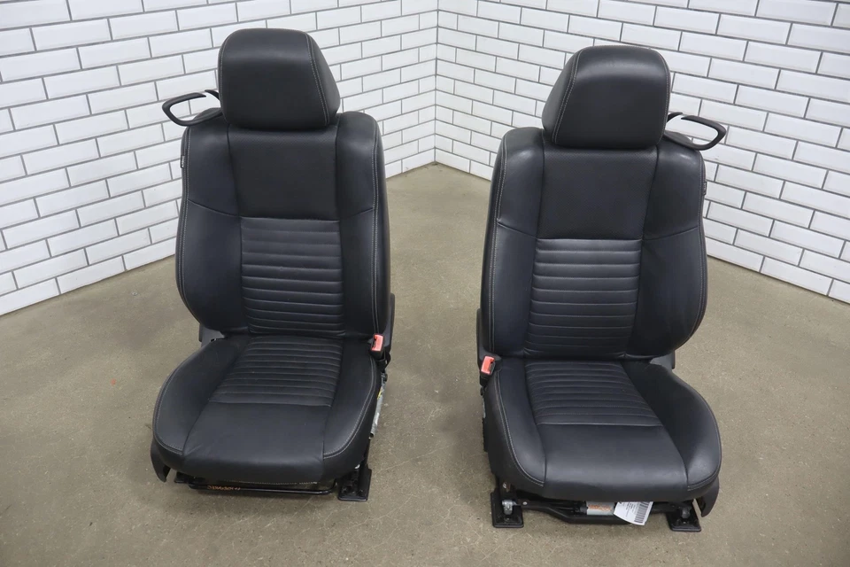11-14 Dodge Challenger Dark Slate Heated Leather Seat Set Front/Rear OEM Foto 2 de 4