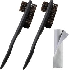 Shoe Brush for Leather - Horsehair Polish 2 Pack Horse Hair Black