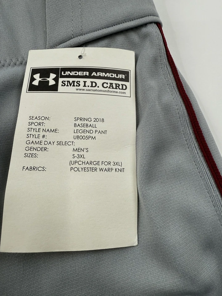 Брюки мужские Under Armour Legend большие бейсбольные красные трубки сделано в США 2018 - Изображение 2 из 4