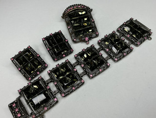 Vintage Sarah Coventry "Midnight Magic" (1956) Brooch/Bracelet/Earrings Set