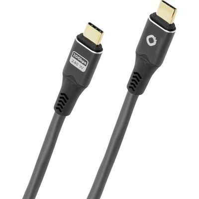Oehlbach USB-C  Kabel USB-C  Stecker 3 m Anthrazit Geflechtschirm, 8K UHD
