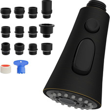 3-Function Pull down Kitchen Faucet Head Replacement with 12 Adapters, NSF/ANSI/
