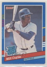 1991 Donruss Rated Rookie Milt Cuyler (Yellow Pattern on Card Left) #40 0ng2. rookie card picture