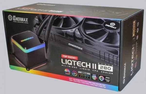 ENERMAX LIQTECH II Series 280mm Liquid CPU Cooler  BLACK - Image 3 of 4