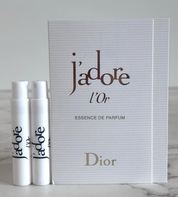 2x Dior J'adore L'Or Essence de Parfum Carded Sample Spray .03 oz. / 1 ml NEW
