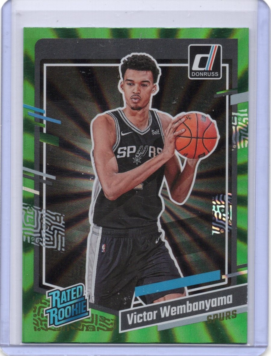 2023-24 Panini Donruss Victor Wembanyama #220 Holo Green Laser (RC) Rated Rookie