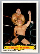 George The Animal Steele Attacked By An Animal! 1985 Topps WWF Pro Wrestling