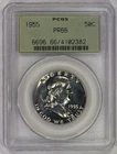 1955 50c Silver Franklin Half Dollar Proof PCGS PR66 Old Green Holder