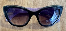 Kate Spade New York HELLO SUNSHINE Cat Eye Sunglasses Black Purple Polka Dot