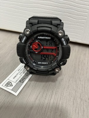 NEW Armitron Sport Men's 40-8513 Digital Chronograph Black Resin Strap Watch