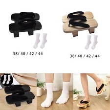 Japanese Wooden Clogs Portable Non Slip for Men Women Japanese Style with Tabi