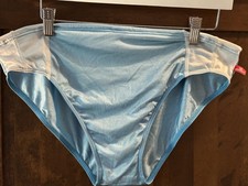 Męskie Aussiebum jasnoniebiesko-białe nylonowe figi kąpielowe stroje kąpielowe Rozmiar Large (20)