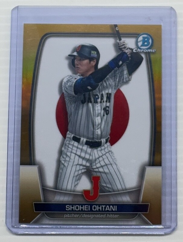2023 Bowman Chrome WBC Shohei Ohtani Gold Refractor Jersey Number #16/50 Japan