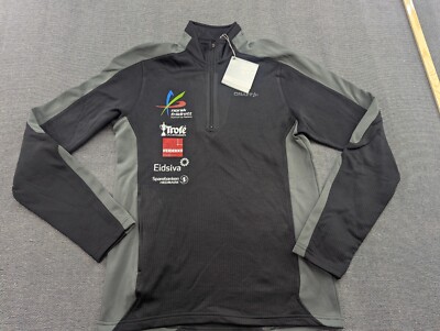 CRAFT Mens Ski Top Sparebank 1/4 Zip Gray Fleece Mid Layer Jacket Small