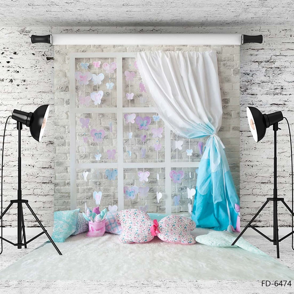 Fondos de fondo de fotografía de bebé alfombra blanca de pared de ladrillo para estudio fotográfico Foto 2 de 4