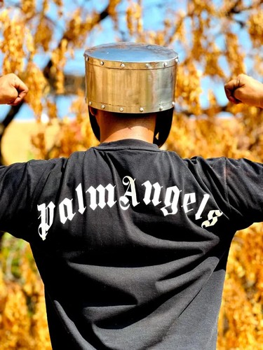 Piccolo Elmetto Templare Medievale Crociato Cavaliere Battaglia Elmetto LARP e Cosplay Regalo - Foto 5 di 5