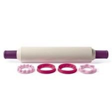 Tupperware Rolling Pin Fill n Chill Cookie Cutters Brand New Purple Pink Baking