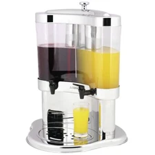 Beverage Dispenser with Ice Chamber Two 10L Containers Polycarbonate and