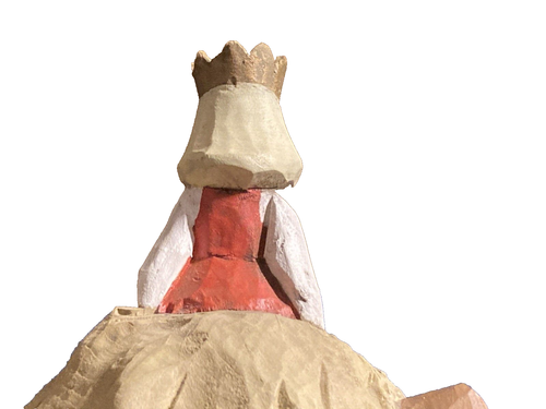 Vtge 12" Norwegian Henning Hand Carved Hardanger Bride Sitting on Troll's Head - Picture 8 of 17