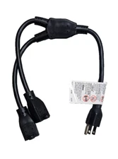 Tripp Lite Power Extension Cord Y Splitter Cable 13A, 16AWG, 5-15P To 2x 5-15R