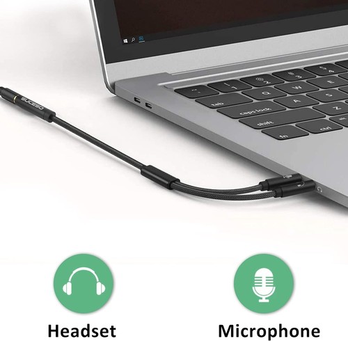 1 m Sdoppiatore Cuffie e Microfono | Jack 3.5mm | Perfetto per PC, smartphone - Foto 2 di 2