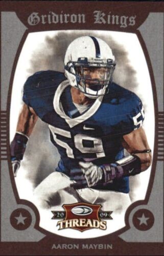 2009 Donruss Threads Gridiron King Framed Red 93/100 Aaron Maybin Rookie Giants
