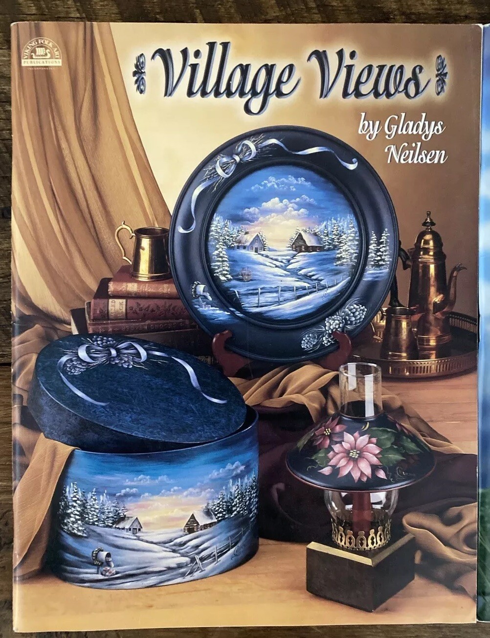 Lot of 4 Village Views by Gladys Neilsen Tole Painting Magazines Viking Folk Art