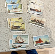 Set of assorted Famous British Ships Mills Cigarette Cards - ref cc02 - Charity