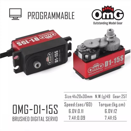 OmG-D1-20S 20 kg D1-15S 15 kg servo digital cepillado cuerpo corto para coche de deriva 1:10 - Imagen 4 de 10