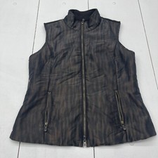 Spanner Brown Black Metallic Zip Up Vest Women’s Size Xl